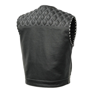 Chaleco de Cuero PU de Primera Calidad con Estampado de Bandera Americana, Estilo Motero, Cierre de Cremallera Frontal, Cuello Camisero, Ropa Exterior para Hombre - Product Image 6