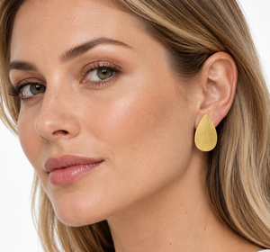 Boucles d'oreilles pendantes en alliage de cuivre et laiton, plaquées or, style goutte d'eau, géométriques, chic, ethniques, bohèmes, classiques, cadeau - Product Image 1