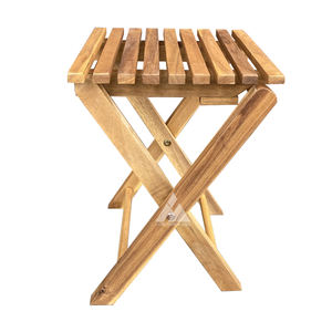 Petite table de patio carrée moderne en bois d'acacia Table d'appoint pliante facile à assembler pour les repas en plein air et la décoration intérieure du jardin - Product Image 1