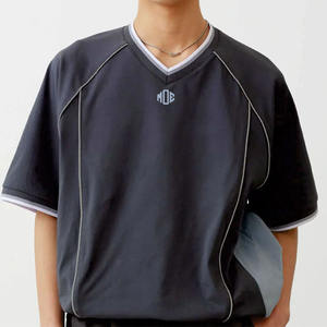 Camiseta de Fútbol Americano Personalizada de Moda para Hombre, con Paneles Cosidos, Transpirable, de Poliéster, Estilo Urbano, con Ribetes, Etiqueta Privada, OEM, Venta al por Mayor - Product Image 2