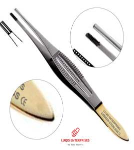 Pinzas Castroviejo Marrones para Tejidos, Pinzas Quirúrgicas Delicadas con Dientes Marrones para Microcirugía, Instrumento Médico de Acero Inoxidable - Product Image 1