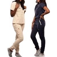 Mujeres de moda Scrubs Medical Scrubs Sets Uniforme de enfermera para el hospital Poliéster Algodón Tejido para traje de laboratorio unisex - Product Image 2