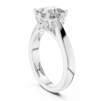 Bague de fiançailles classique en or 14 carats plaqué or, sertie d'un diamant moissanite taille radiant, monture à griffes, luxe, pour femme, mariage, fête, troisième anniversaire