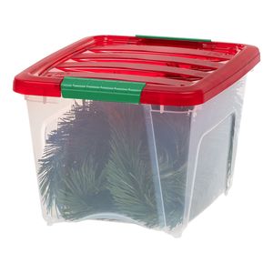 Contenitori impilabili in plastica trasparente rossa da 19 Qt con coperchi a chiusura ermetica, confezione da 4 - Product Image 3