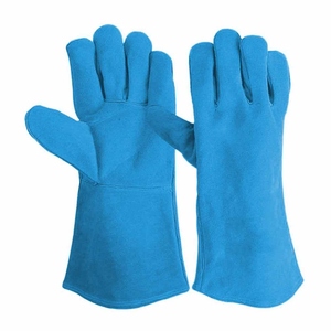 High Heat Resistance <b>Cow</b> Split Leather Welding Gloves Heavy Duty Industrial Safety Gloves Anti-Static Tear-Resistant - Product Image 2