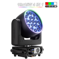 SHEHDS 19x15W RGBW Luz de escenario móvil con zoom DMX512 para DJ