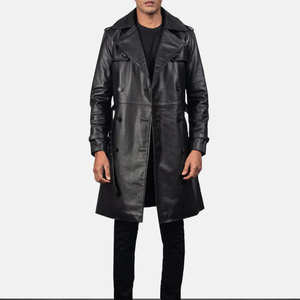 Abrigo de Invierno para Hombre, Personalizado, de Cuero Genuino, Estilo Gabardina, Tejido Impermeable, Corte Ajustado, Ecológico, Transpirable, Cuello en V - Product Image 6