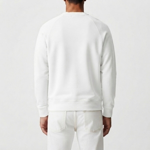 เสื้อสเวตเตอร์คอกลมของผู้ชายผ้าขนแกะคอตตอนเนื้อเรียบสวมใส่สบาย - Product Image 4