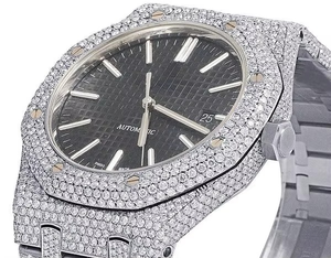 Best Offer VVS Moissanite Diamond Stainless Steel Mechanical Automatic Iced Out <b>Wrist</b> <b>Watch</b> Hip Hop Luxury Fashion At Best Price - Product Image 3