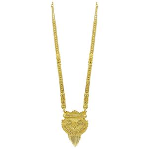 สร้อยคอทองเหลืองชุบทอง 14K 18K 24K แบบยาว ดีไซน์ลายดอกไม้แบบดั้งเดิม ชุดเครื่องประดับยาว แฟชั่นจิวเวลรี่ ขายส่ง - Product Image 3