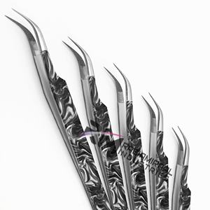 Pinzas para Pestañas de Acero Inoxidable con Punta de Fibra a 90 Grados y Punta Dentada para Cejas, Opción de Logotipo Personalizado - Venta al Por Mayor - Product Image 4