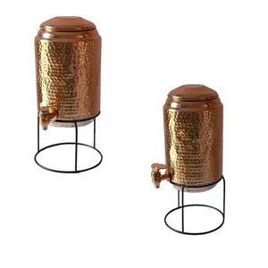 Distributeur d'eau en cuivre pur de qualité supérieure, réservoir de stockage ayurvédique pour la santé, disponible à un prix abordable pour la maison - Product Image 3