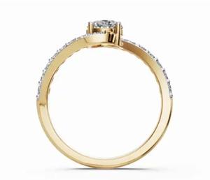 Bague en diamant ovale cultivé en laboratoire, poids total de 0,560 carat, avec 19 pierres étincelantes sur un élégant anneau en or pour femmes, bijoux fins - Product Image 4