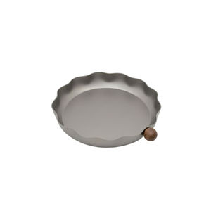 Plateau de service en métal au design classique élégant et luxueux avec poignées et bord ondulé pour la décoration de mariage et de la maison - Personnalisable - Product Image 2