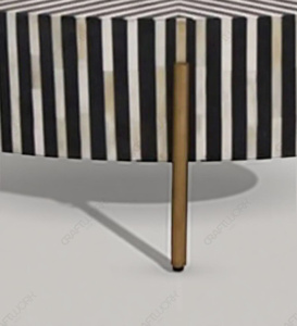 Mother of Pearl Bone Inlay <b>Round</b> Coffee <b>Table</b> Handcrafted Striped Geometric MOP Wooden Center <b>Table</b> Luxury Living Room Furniture - Product Image 4