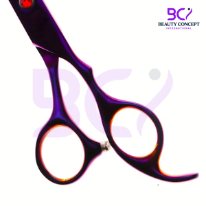 Ciseaux de coiffure professionnels de qualité salon, couleur violette, avec poignée confortable et vis de tension réglable pour une coupe parfaite à chaque fois. - Product Image 6