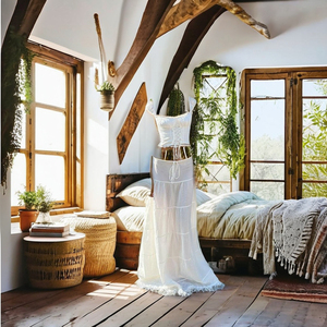 2026 Summer Women's Vacation Fairycore Sets Woven Tunic Bandage Short Crop Top <b>Patchwork</b> Lace Midi <b>Skirts</b> Worsted Ropa Wholesale - Product Image 3