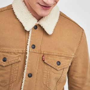 Oem Winter <b>Long</b> Sleeves Slim Fit Fur Inside <b>Men</b> Jeans Jacket Customized Faux Fur Collar Denim Jacket <b>Coat</b> <b>Men</b> - Product Image 4