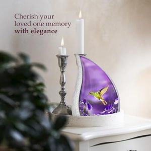 Elegant Aluminum Tear Drop Cremation Urn <b>Memorial</b> Ash Holder Featuring Decorative Secure Lid And Polished Finish Design - Product Image 2