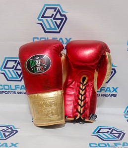 Gants de boxe professionnels en cuir véritable, neufs, légers, à doigts entiers, avec lacets personnalisés, pour l'entraînement au kickboxing - Product Image 2