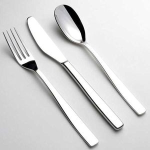 Modern Matte <b>Rose</b> <b>Gold</b> Flatware Set 5 Pcs Stainless Metal Dinner Fork Knife Spoon - Product Image 2