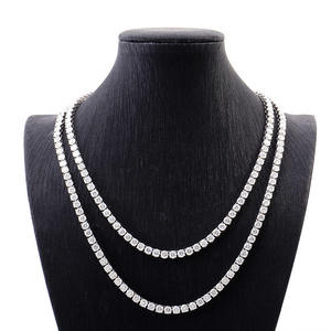 Luxury Double Layer Tennis Chain White Gold Finish Hip Hop <b>Statement</b> <b>Necklace</b> for Men Women Premium Fashion Jewelry Style - Product Image 1