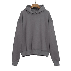 Sweat-shirt à capuche oversize unisexe, couleur unie, 100% coton molletonné, décontracté, pour l'automne, tricoté, manches longues, effet délavé, avec appliqué - Product Image 6