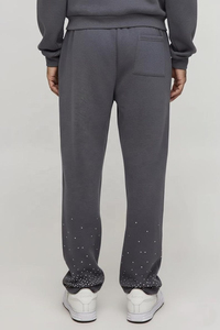 Nouvel ensemble de survêtement unisexe de luxe en polaire respirante avec strass gris personnalisés, collection hiver 2026 – Hoodie et pantalon de jogging streetwear - Product Image 5