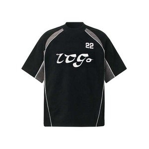 Camiseta rosa de manga raglán con ribete en contraste y estampado de logotipo frontal, estilo casual de punto, corte holgado para hombre - Product Image 3