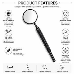 Black <b>Handheld</b> Makeup <b>Mirror</b> With Textured Grip Handle - Product Image 6