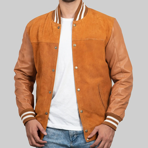 Custom Turn Down Collar Varsity Letterman <b>Jacket</b> Front <b>Letter</b> Design Winter High Street <b>Jacket</b> for <b>Men</b> - Product Image 1