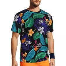 T-shirts imprimés pour hommes en tissu premium à motifs floraux, vente en gros, personnalisables OEM & ODM, t-shirts de performance - Product Image 3