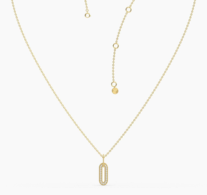 จี้เพชรทรงกลมเจียระไนแบบบริลเลียนท์เคลือบทอง 14K เพชรเพาะเลี้ยงในห้องปฏิบัติการ ดีไซน์ทันสมัย เหมาะสำหรับงานแต่งงาน - Product Image 3