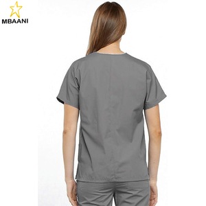 เสื้อสครับสำหรับผู้หญิง คอวี ทรงดั้งเดิม แขนโดลแมน ผ้าทนต่อการซีดจาง - Product Image 4