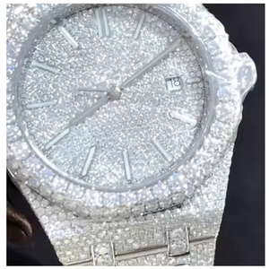Montre de luxe pour homme avec diamants Moissanite, montre à quartz haut de gamme pour cadeaux, réunions et célébrations - Product Image 2