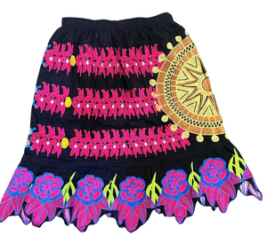 Falda tropical bordada, falda floral estilo bohemio, falda estilo micronesio, falda de la isla de Pohnpei, falda bohemia tropical - Product Image 1