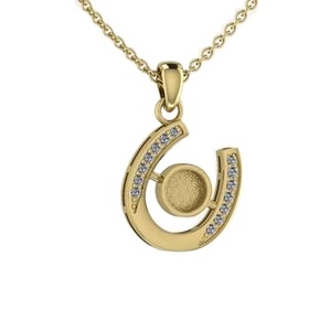 Solid 925 Silver 18K Gold 5mm Blank Bezel Horseshoe Charm Pendant Gemstone Setting Resin Filling Keepsake DIY Jewelry Findings - Product Image 1