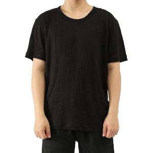 T-shirt unisexe surdimensionné 100% coton 250G, manches longues, col rond, impression de logo personnalisé, fond noir uni pour femmes et hommes - Product Image 1