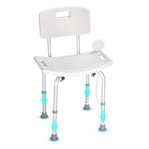 Silla de Ducha Ajustable en Altura, Asiento de Baño Antideslizante para Personas Mayores y Discapacitadas, Taburete de Acero para Bañera o Ducha - Product Image 1