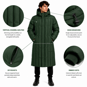 <b>Men</b> <b>Long</b> Padded <b>Winter</b> <b>Coat</b> Premium Quilted Puffer Jacket Cold Weather Outdoor Parka Waterproof Supplier Wholesale - Product Image 6