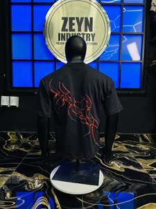 เสื้อยืดแขนสั้นผู้ชายสไตล์สตรีทแบบถักลายพิมพ์ - Product Image 6