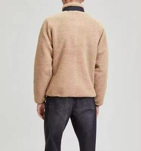 Chaqueta de Invierno de Forro Polar para Hombre, con Logotipo Personalizado, Color Sólido, Cuello Alto, Cierre de Cremallera, Capucha Holgada, Manga Larga, Estilo Oversize - Product Image 4