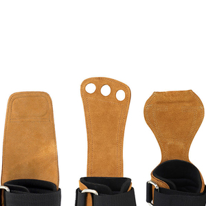 Weightlifting Fitness Accessories Cowhide Weight Lifting Hand Grips <b>Gym</b> Hand Palm Straps Wholesale High Quality Lifting Grips - Product Image 3
