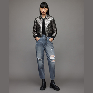 Veste en cuir de vachette élégante et haut de gamme pour femme, pour l'hiver, avec garniture en fourrure imperméable et doublure en soie. Vestes en cuir pour femme. - Product Image 3