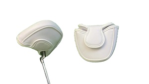 White PU Leather <b>Golf</b> Headcover Solid Color Protective Cover for Drivers and Irons - Product Image 2