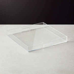 Glossy Acrylic Display Serving Tray For Tea Coffee Breakfast Transparent Handmade Lucite Tray For Cosmetics & Coffee <b>table</b> decor - Product Image 1
