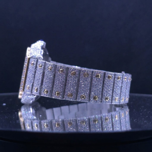 นาฬิกาข้อมือผู้ชายทรงเหลี่ยมประดับเพชรโมอิสซาไนต์คุณภาพพรีเมียมยอดนิยม ตัวเรือนสแตนเลสสตีล - Product Image 2