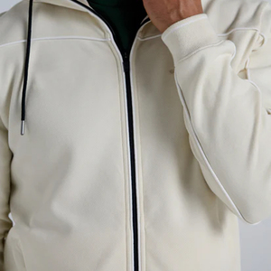 Men Street Wear In Different Color Contrast Top Selling Best Product Zipper Hoodie And Drawstring High Waist Shorts <b>Set</b> - Product Image 5