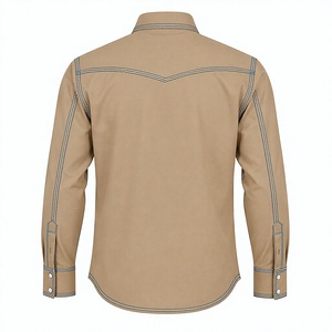 Chemise de travail occidentale pour homme 2026 de haute qualité, ignifuge, indéchirable, respirante, triple couture, robuste, pour soudure, sans couture - Product Image 2