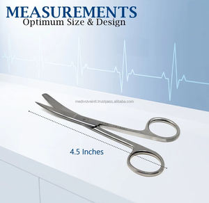 Tijeras Quirúrgicas Curvas de Acero Inoxidable Premium de 4.5 Pulgadas, Afiladas y con Punta Redonda, Reutilizables y Esterilizables, Juego de Instrumentos de Grado Médico - Product Image 5